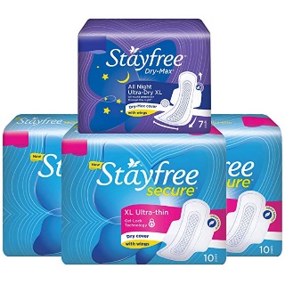 Stayfree Sanitary Napkins XL Combo of 3 at Flat 30%off