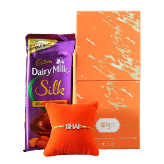 Get 10% discount on Stone Bhai Rakhi with Cadbury Chocolate Gift Box