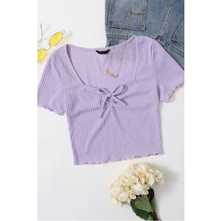 Save 50% on The Bon Voyage Ribbed Top - Lavender