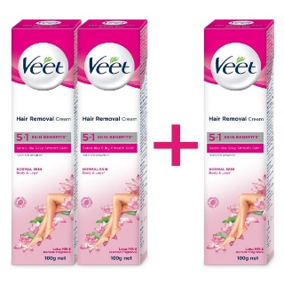 Rs.198 Off on Veet Hair Removal Cream, Normal Skin - 100g (Pack Of 3)