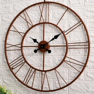 Buy Vintage Clock Iron Hand-Crafted Large Copper Abstract Wall Clock at 74% off