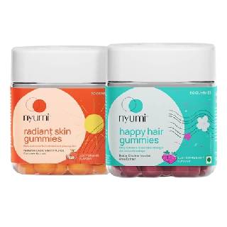 Buy Pack of 2 Nyumi Happy Hair & Radiant Skin gummies Combo at just Rs 2090