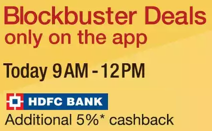 Additional 5% Cashback on HDFC Credit Card - App Only