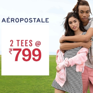 Nnnow Big Discount: Shop 2 Aeropostale Tees at just Rs.799