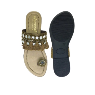 Flat 50% off on Flat Sandals with Tassels Detail