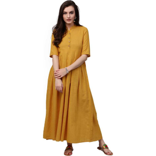 Get 50% off on Aks  Women Maxi Yellow Dress