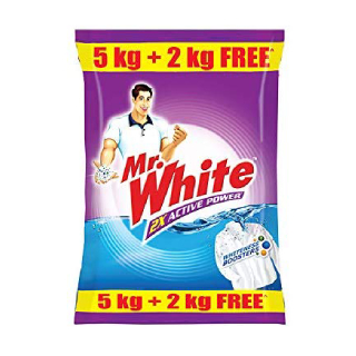 Mr. White Detergent Powder - 5 Kg with Free 2Kg at just Rs.323