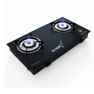 2 Burner Glass Top, Manual Gas Stove-Isi Certified Flat 85% off