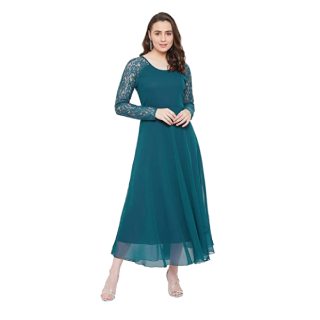 HELLO DESIGN Women's Fit And Flare Maxi Dress Start at Rs.729