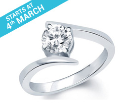 App Friday Surprise Delight Rhodium Plated Solitare Ring
