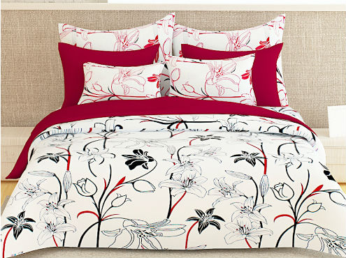 App Only - Story@home Satin, Cotton Floral Double Bedsheet