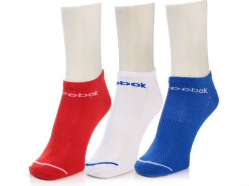 App - Reebok Mens Flat Knit low cut Socks - 3 pair pack