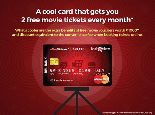Apply RBL Movies & More Credit Card & Free Rs. 1000 BookMyShow Movie Voucher