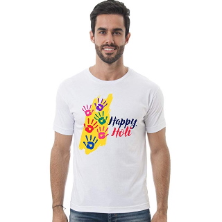 Holi Men Round Neck White T-Shirt just Rs.229