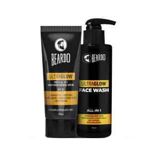 Beardo Ultraglow Lotion & Ultraglow Facewash Combo worth Rs.600 at Rs.273