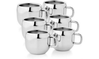 Boskina Stainless Steel Tea & Coffee Apple Shape Cup Set