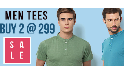 Buy 2 Men T-Shirts At Rs.299