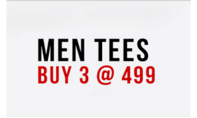 Buy 3 Men T-Shirts At Rs.499