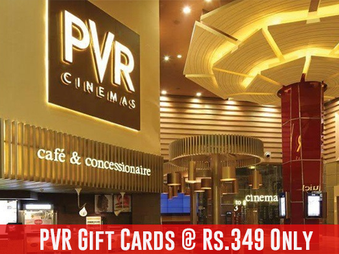 Buy Instant PVR Gift Card Worth Rs.500 @ Rs.349