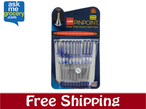Cello 0.5 mm Pinpoint Ball Pen Blue (Pack of 10)