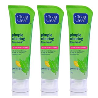 Clean & Clear Pimple Clearing Face Wash, 80g (Pack of 3)