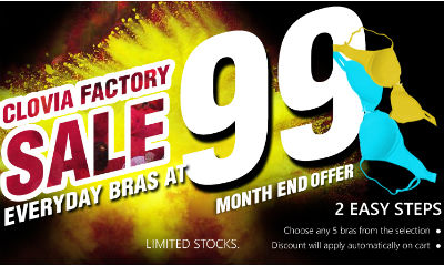 Clovia Factory Sale: EveryDay Bra @ Rs. 99 Only (1 Hour Sale)