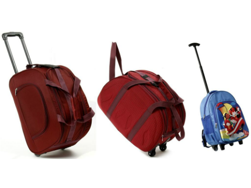 Combo Of Fidato Cabin Trolley Bag, Cabin Duffle Bag & Kids Trolley Backpack