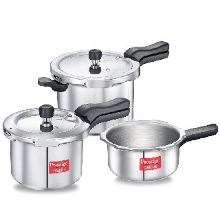 Pigeon Set of 3 Pressure Cooker Combo at Rs 2799 + Extra 10% off on Bank Discount