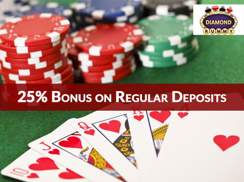 Diamond Rummy All User Offer - Get 25% Bonus on Regular Deposits