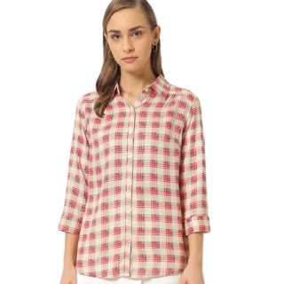 Flat 50% off on DNMX Checked Slim Fit Shirt with Curved Hemline