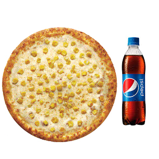 GET Classic Combo Veg - Regular Cheese and Corn Pizza + Pepsi at Rs 199