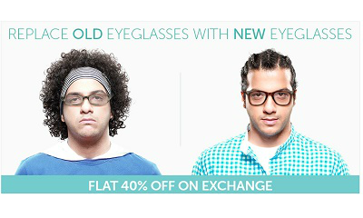 Exchange Eyeglasses And get 40% Off Coupon