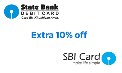 Extra 10% Off Using SBI Debit & Credit Cards
