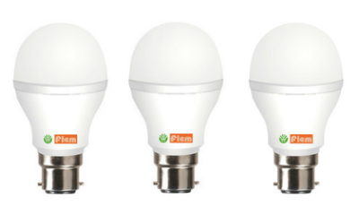 FIEM White 7W LED Bulb Set of 3