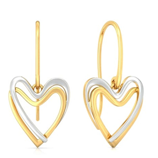 Flat Rs.1000 Off on Gold Drop Earring Double Dealing 18K + Free Shipping