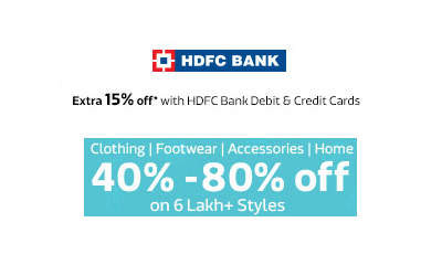 Flat 15% off on Fashion and Lifestyle with HDFC Card