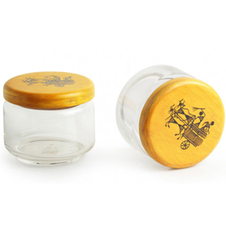 Flat 20% OFF 'Beaming Warli' Hand-Painted Snacks Jar Set In Glass & Wood