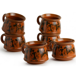 Flat 20% OFF Hand-Painted Tea & Coffee Cups In Ceramic (Set Of 6)