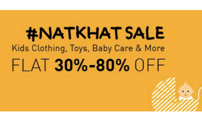 Flat 30%-80% Off On Natkhat Sale (Kids Clothing)