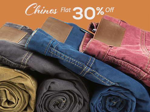 Flat 30% Off On Casual Trousers
