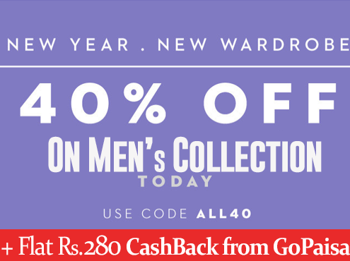 Flat 40% Off On Men's Section