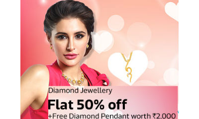 Flat 50% Off on Diamond Jewellery + Free Diamond Pendant