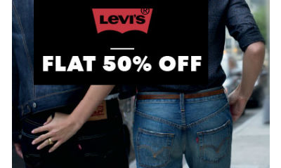 Flat 50% off on Levi's Clothing & Accessories
