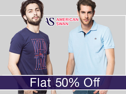 Flat 50% Off on Men Tees Starts at Rs. 249