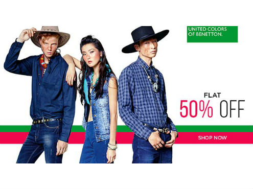 Flat 50% Off on United Colors Of Benetton