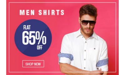 Flat 65% Off On Men's Shirts