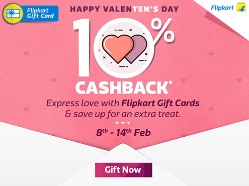 Flipkart E-Gift Cards 10% Extra Value