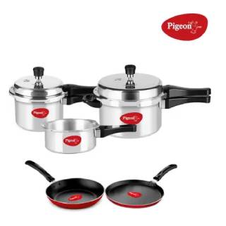 Pigeon Non-Stick Coated Cookware Set  (Aluminium, 5 - Piece) at Rs.1899