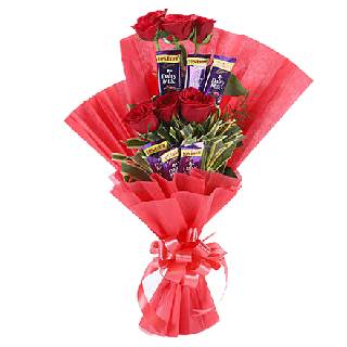 Flash Sale {8pm-12am} Buy Chocolate Rose Bouquet at Rs.613 (After using coupon 'GOP15FNP' )