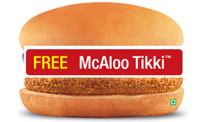 Free McAloo Tikki on 1st order through McDelivery App
